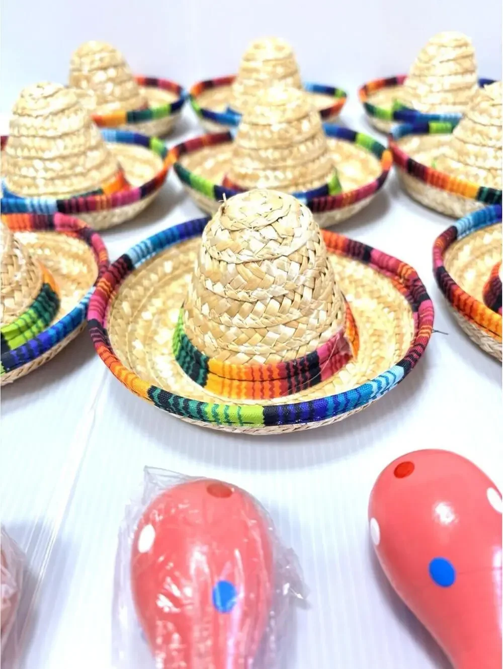Mini Sombreros 12pc & 12pc Maracas Shakers Fiesta Party Noise Makers Mexican NEW